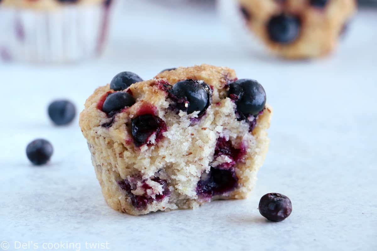 Vegan Blueberry Muffins with Flaxseed