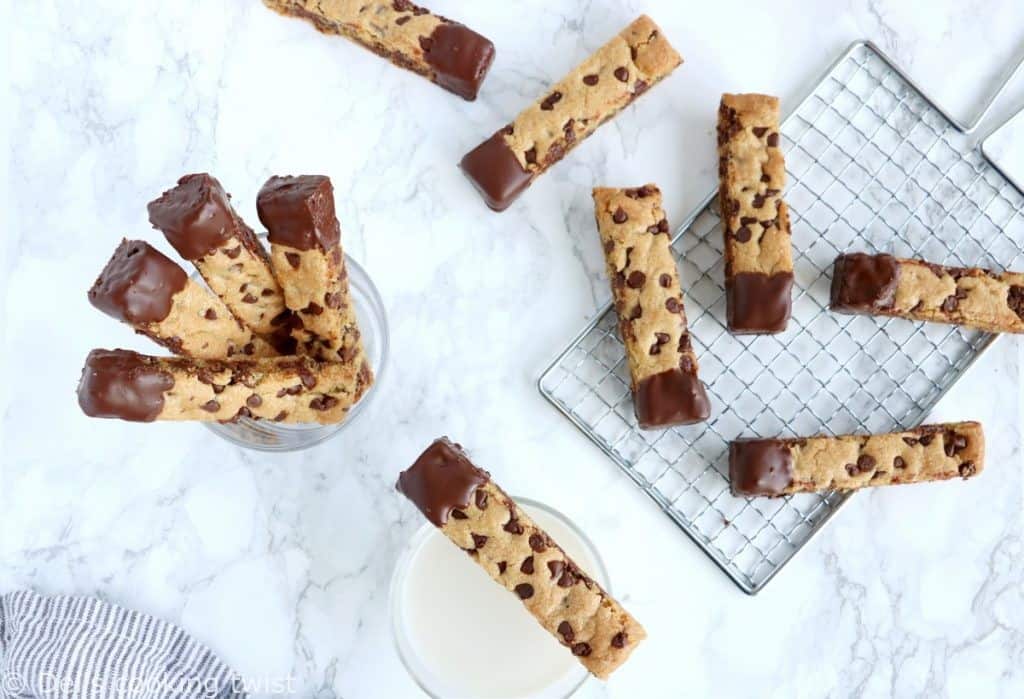ChocolateDipped Cookie Sticks Del's cooking twist