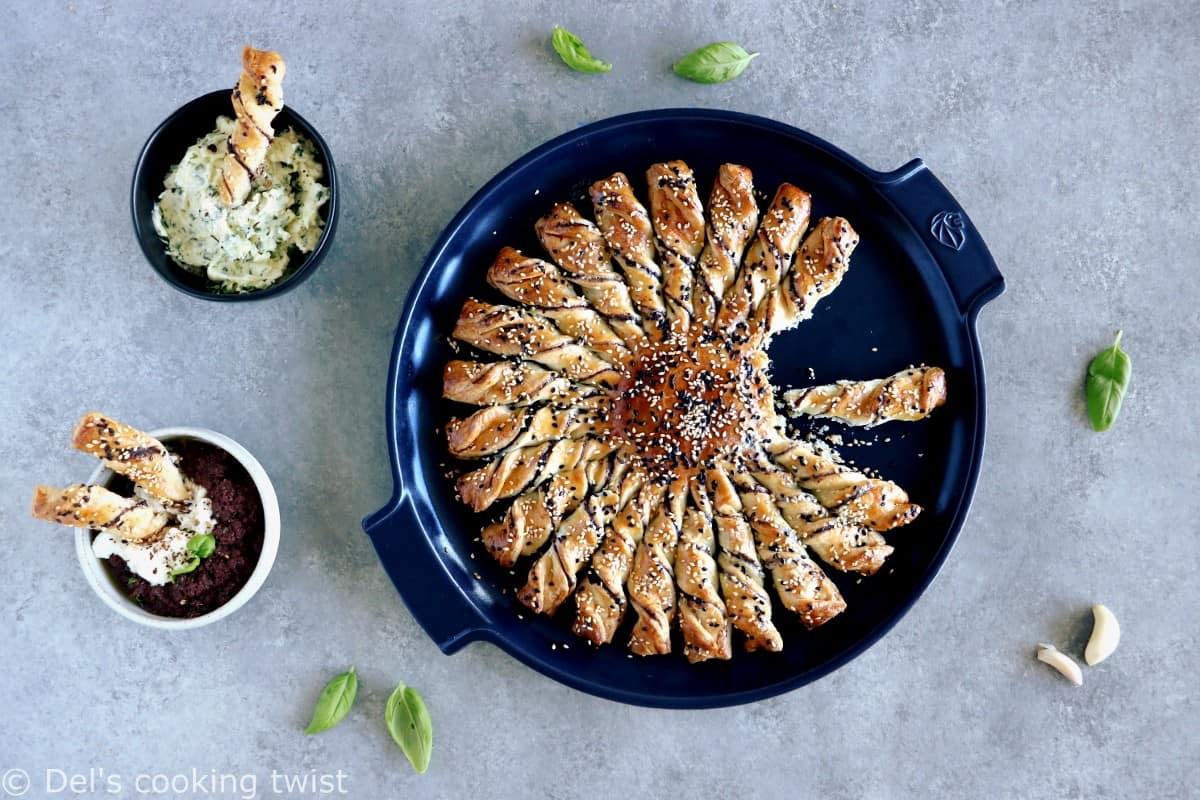 Tarte Soleil Appetizer: 5 Ways!Tarte Soleil Appetizer is a French-inspired pull-apart puff pastry that always makes the greatest impression among your guests. It comes here in 5 easy ways and different fillings, so you never run out of options!