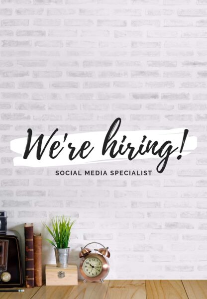 we are hiring social media specialist