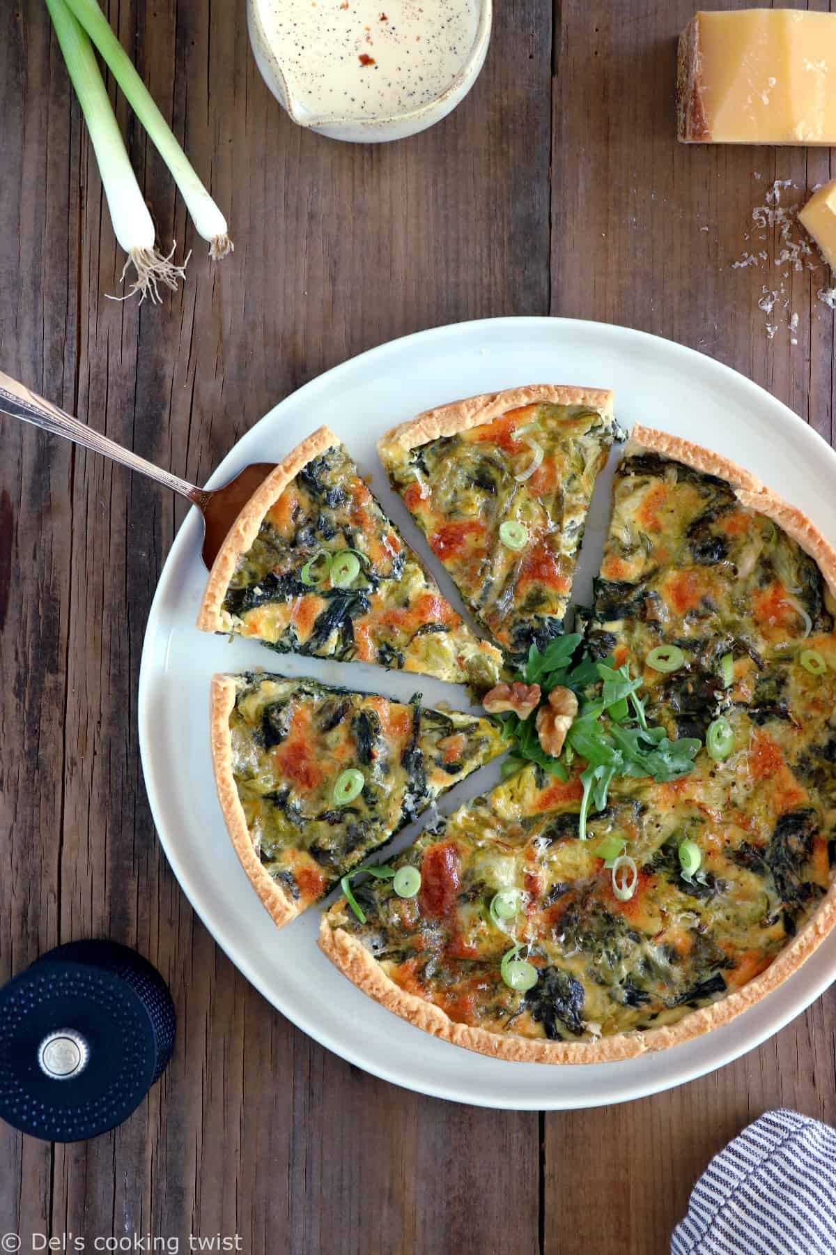 French leek quiche is a classic winter weeknight dinner in France. Plant-based and prepared with Comté cheese, this dish is full of comforting flavors.