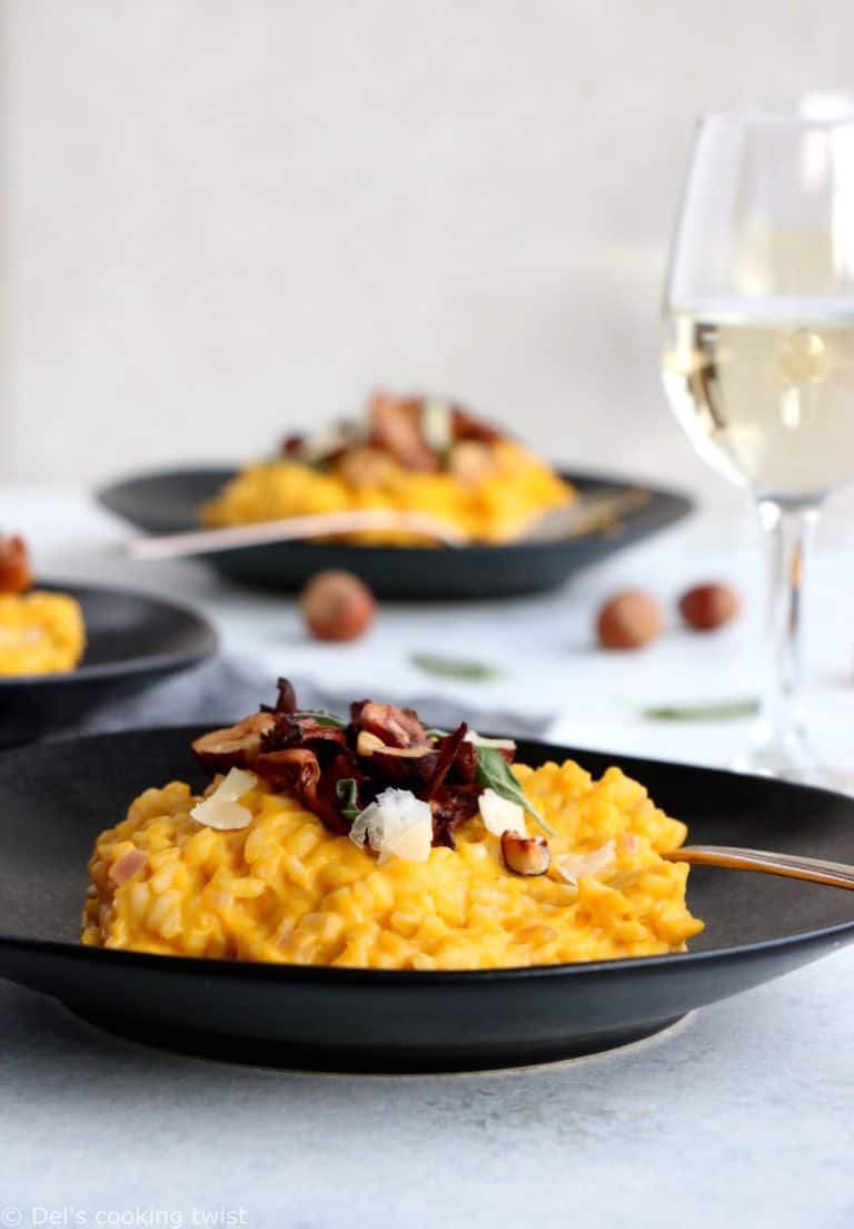 Butternut Squash Risotto with Sautéed Mushrooms Del's cooking twist