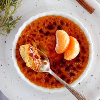 Try my easy pumpkin crème brûlée, so delicious you'll want to eat it year-round. It has a smooth and creamy pumpkin custard filling, warm spices and the characteristic caramelized sugar topping.