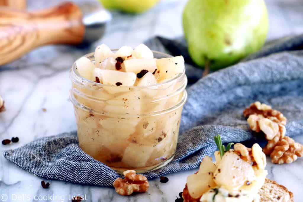 Compotée de poires infusées au poivre du Timut - Del's cooking twist