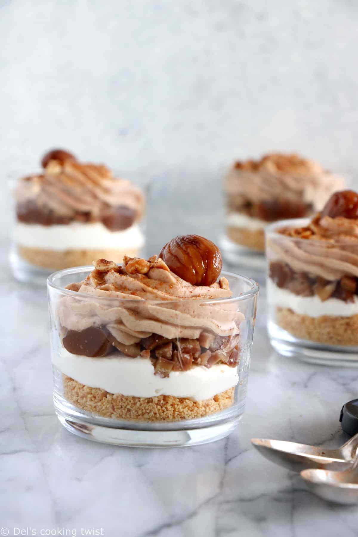 Easy No-Bake Chestnut Trifles make a delicious and festive French-inspired dessert. Ready within minutes, they come in individual portion for a wow effect every single time.