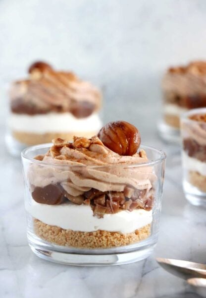 Easy No-Bake Chestnut Trifles make a delicious and festive French-inspired dessert. Ready within minutes, they come in individual portion for a wow effect every single time.