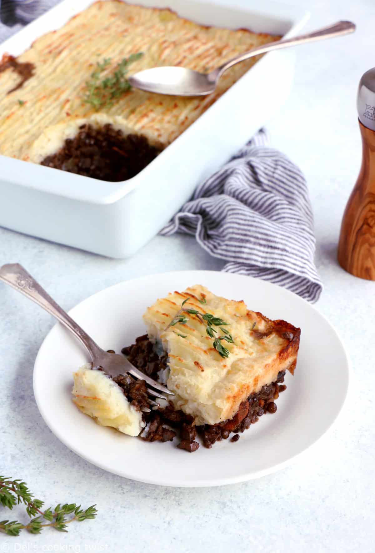 Vegetarian Lentil Shepherd's Pie makes for a rich, hearty and comforting family dinner recipe, easy to make and packed with flavors.