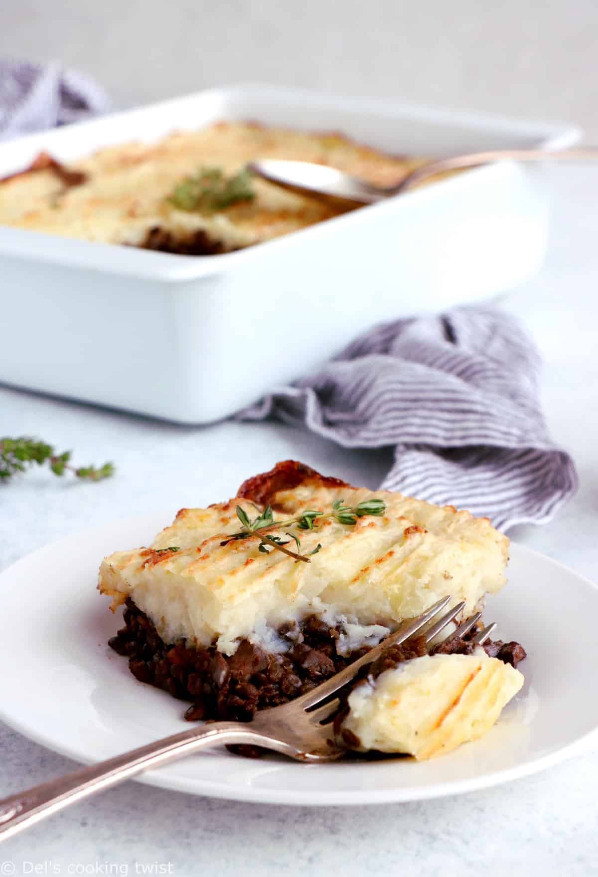 Vegetarian Lentil Shepherd's Pie makes for a rich, hearty and comforting family dinner recipe, easy to make and packed with flavors.