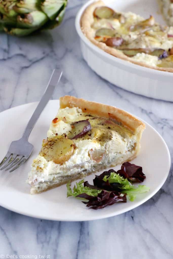Potato, Goat Cheese and Artichoke Quiche Del's cooking twist