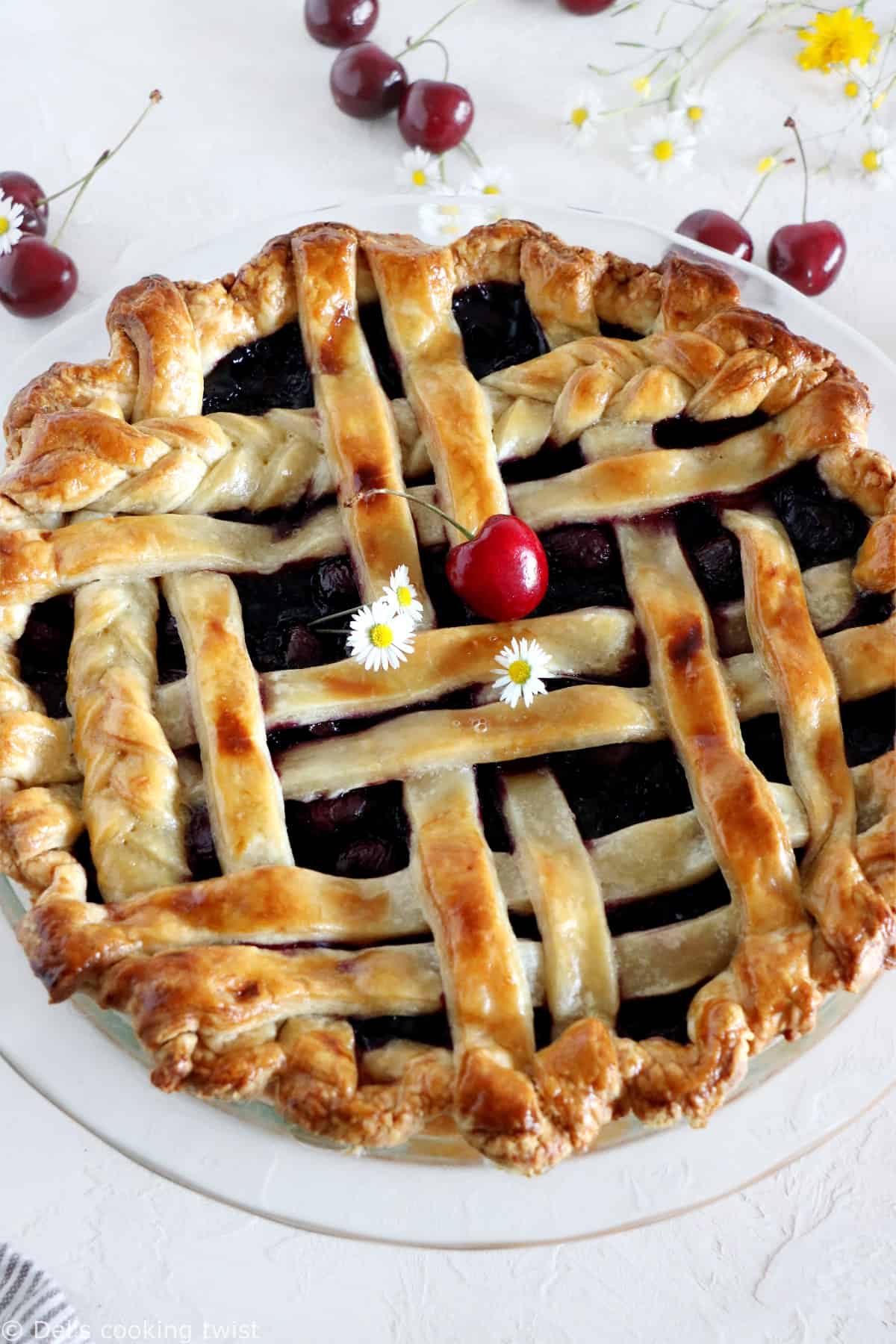 Say hello to the best homemade cherry pie, baked from scratch with an easy butter pie crust.