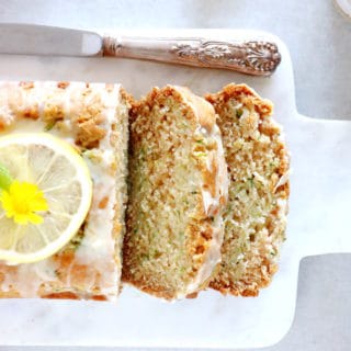 This healthy vegan lemon zucchini bread is light, fluffy and perfectly tender, with a subtle lemon glaze.