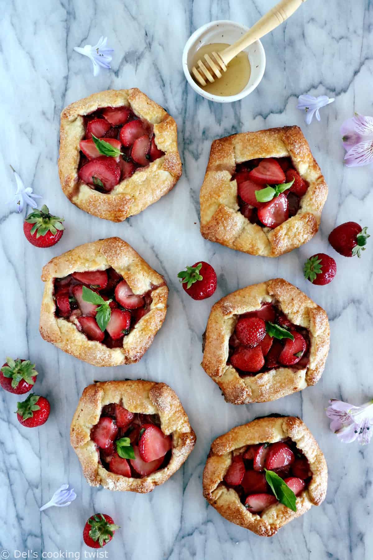 These mini balsamic strawberry galettes are packed with juicy, sweet and sour flavors, all wrapped up in a flaky buttery crust.