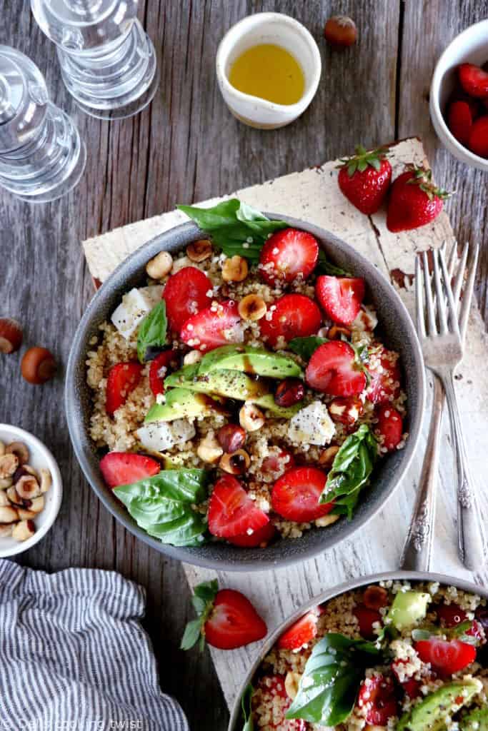 Strawberry Quinoa Salad with Feta Cheese Del's cooking twist
