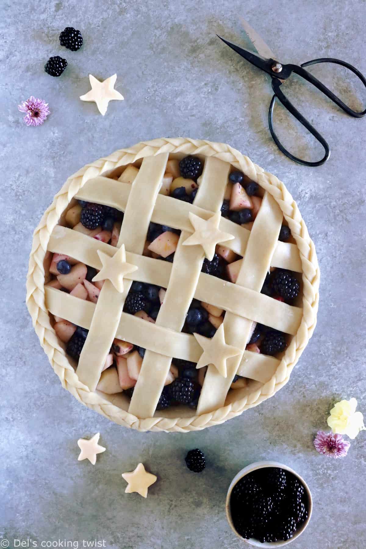 This beautiful Blackberry Apple Pie is the perfect combination of summer and fall flavors reunited together in a pie.