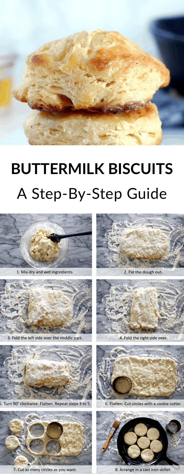 Incredibly soft, flaky and buttery, this easy buttermilk biscuits recipe is definitely a keeper.