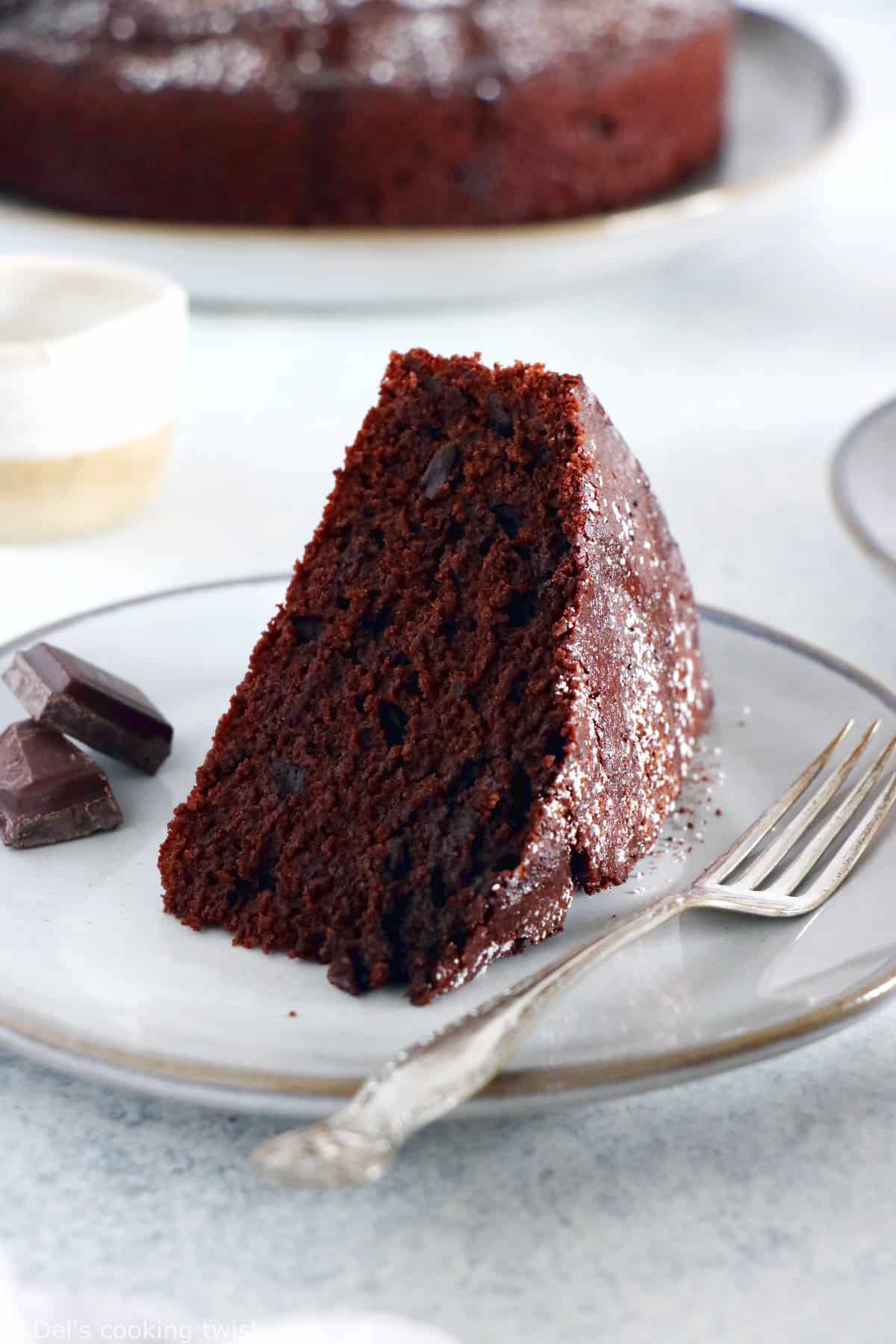 Gâteau au yaourt coulis chocolat