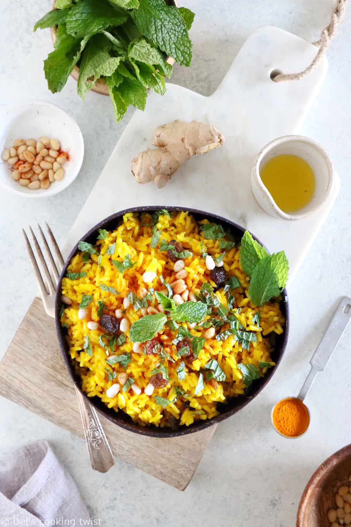 Salade de riz au curry - Recette indienne