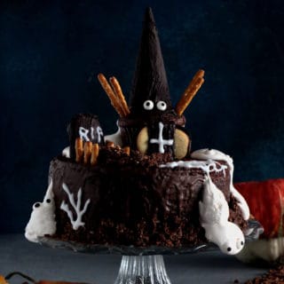 This Haunted House Halloween Cake is spooky, terribly delicious, and super fun to create with kids.