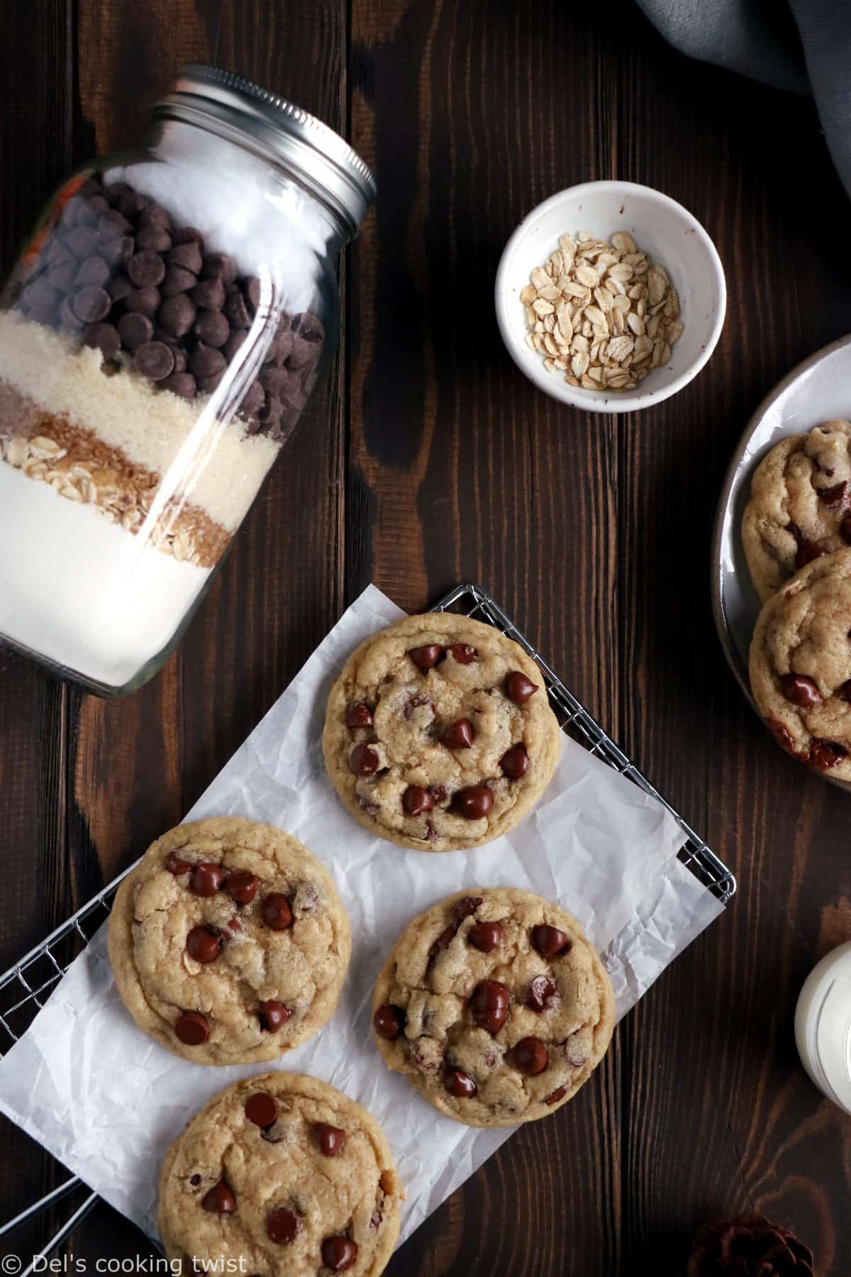 Chocolate chip cookie mix in a jar (with printable label) - Del's