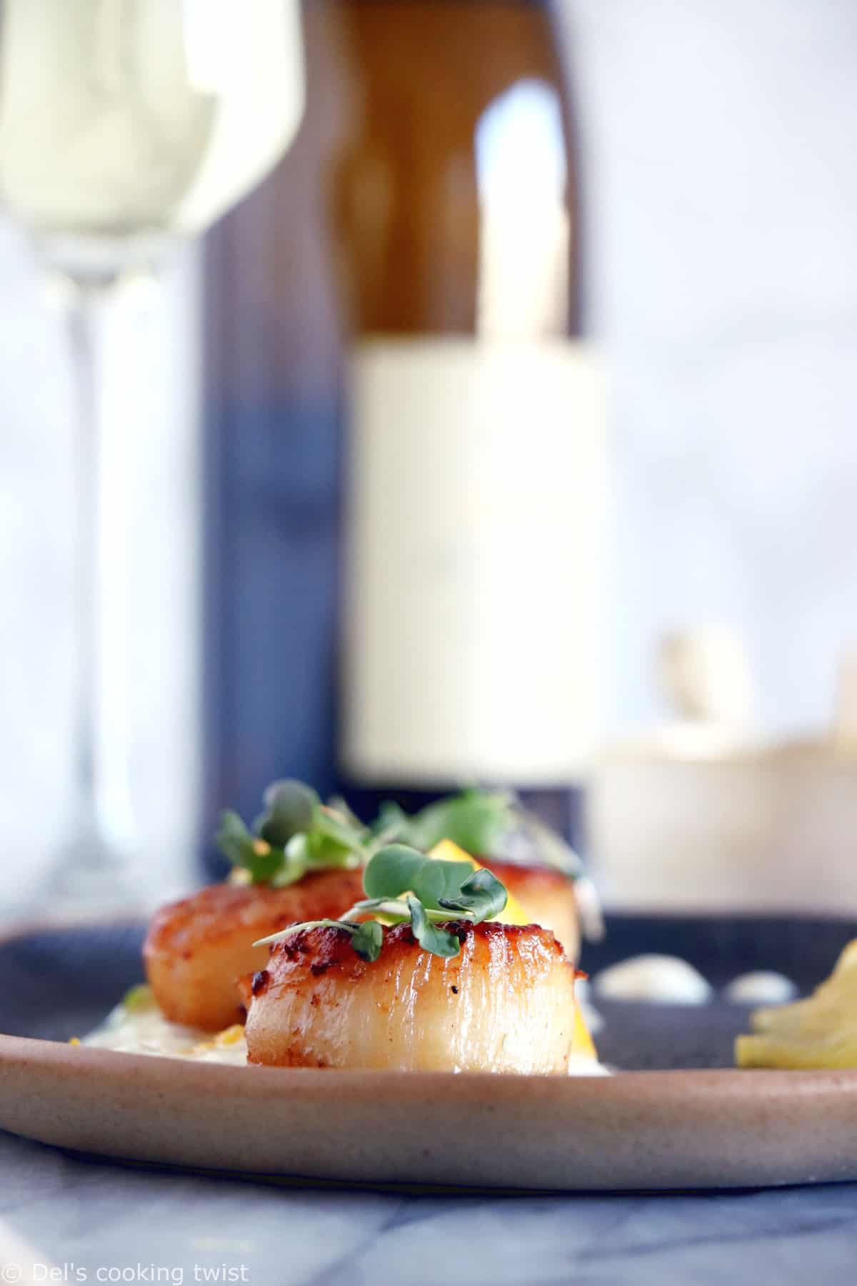Pan-seared scallops with an orange ginger sauce is a light, elegant dish, enhanced with citrus flavors. Ready under 20 minutes, it's a lovely starter to a 3-course dinner.