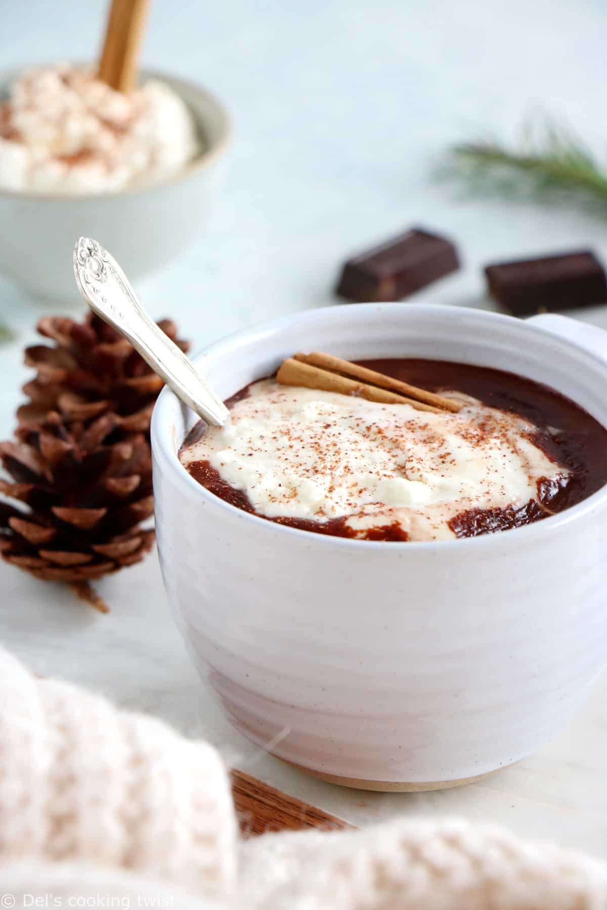 Best homemade hot chocolate is a rich and creamy hot chocolate recipe, prepared with real dark baking chocolate for more intense flavors.