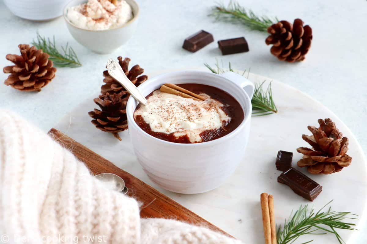 Best homemade hot chocolate is a rich and creamy hot chocolate recipe, prepared with real dark baking chocolate for more intense flavors.
