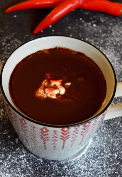 Creamy chili hot chocolate - This warm, comforting hot chocolate with hints of chili is not your average drink.