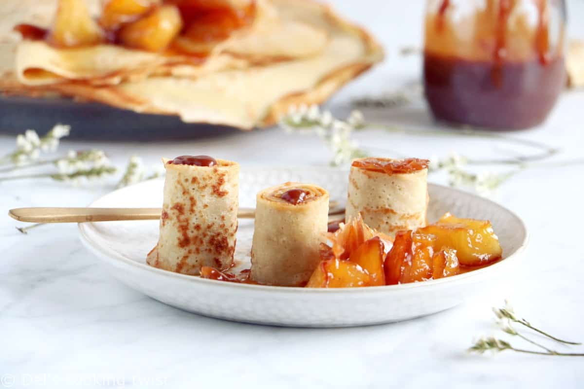 These salted caramel apple crepe rolls make for an elegant and fancy dessert yet are rather simple to make.
