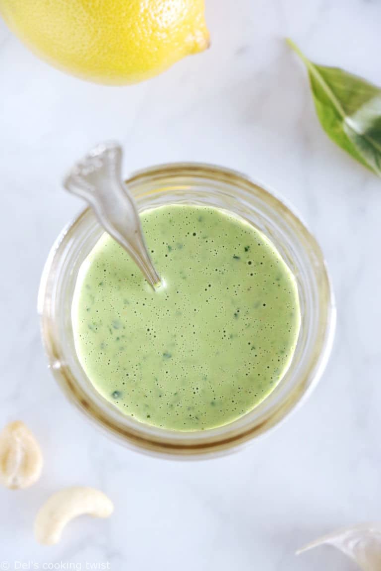 Vegan Cashew Basil Dressing (+ Pesto Version) Del's cooking twist