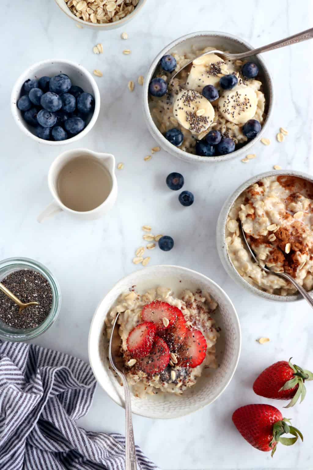 Basic Oatmeal Recipe (+ Healthy Topping Ideas) (+ Healthy Topping Ideas