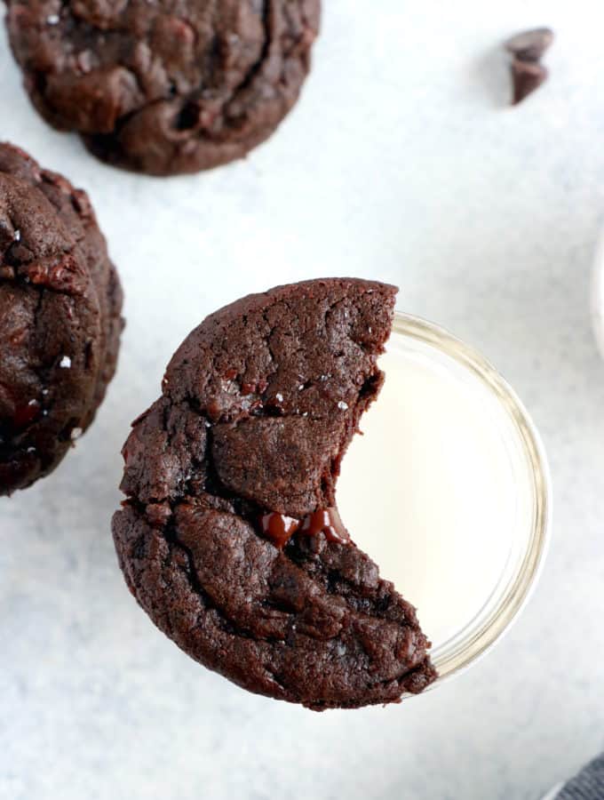 These are the Best Ever Double Chocolate Chip Cookies you could dream of. Super soft and chewy in the center with irresistible crispy edges, these cookies are deliciously sweet, chocolaty and completely decadent.