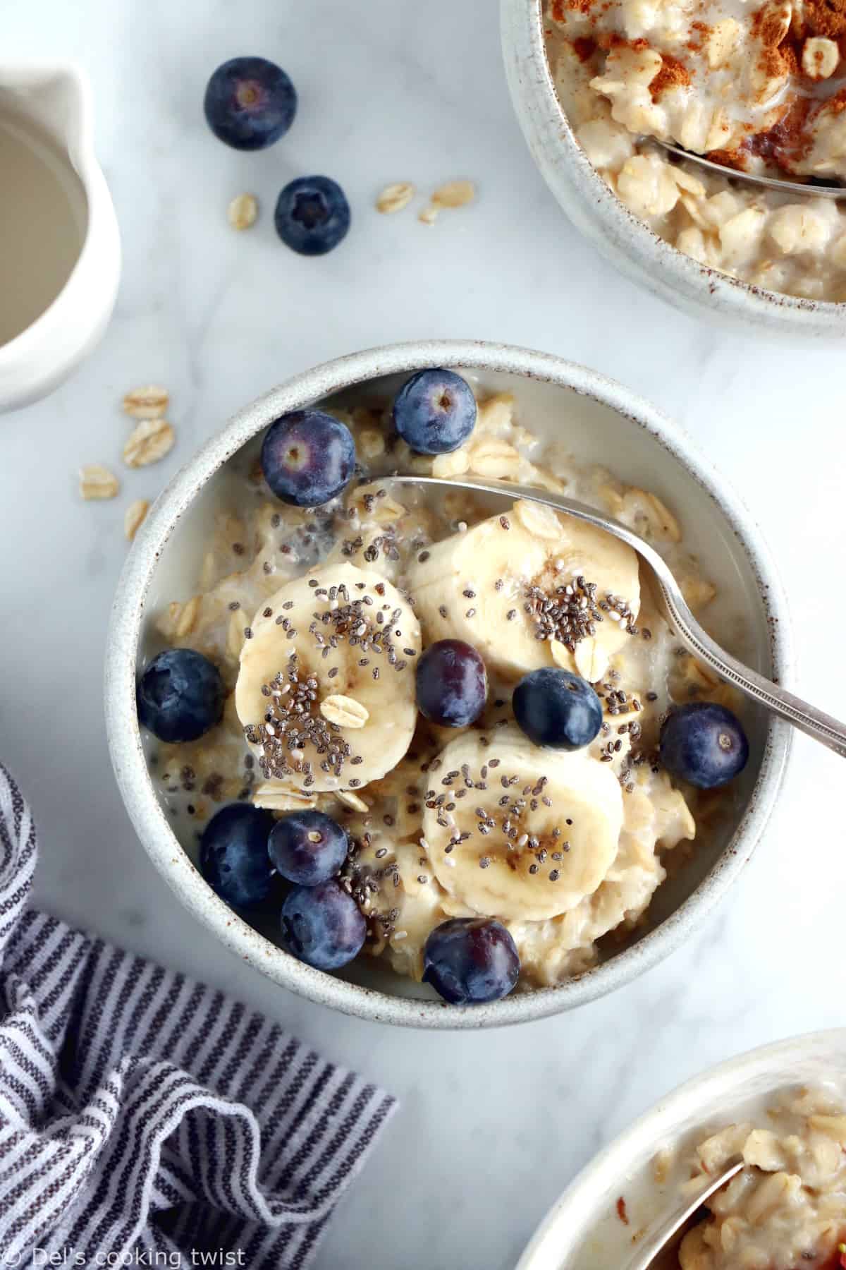 Porridge au son d'avoine pour goûter sain, porridge minceur