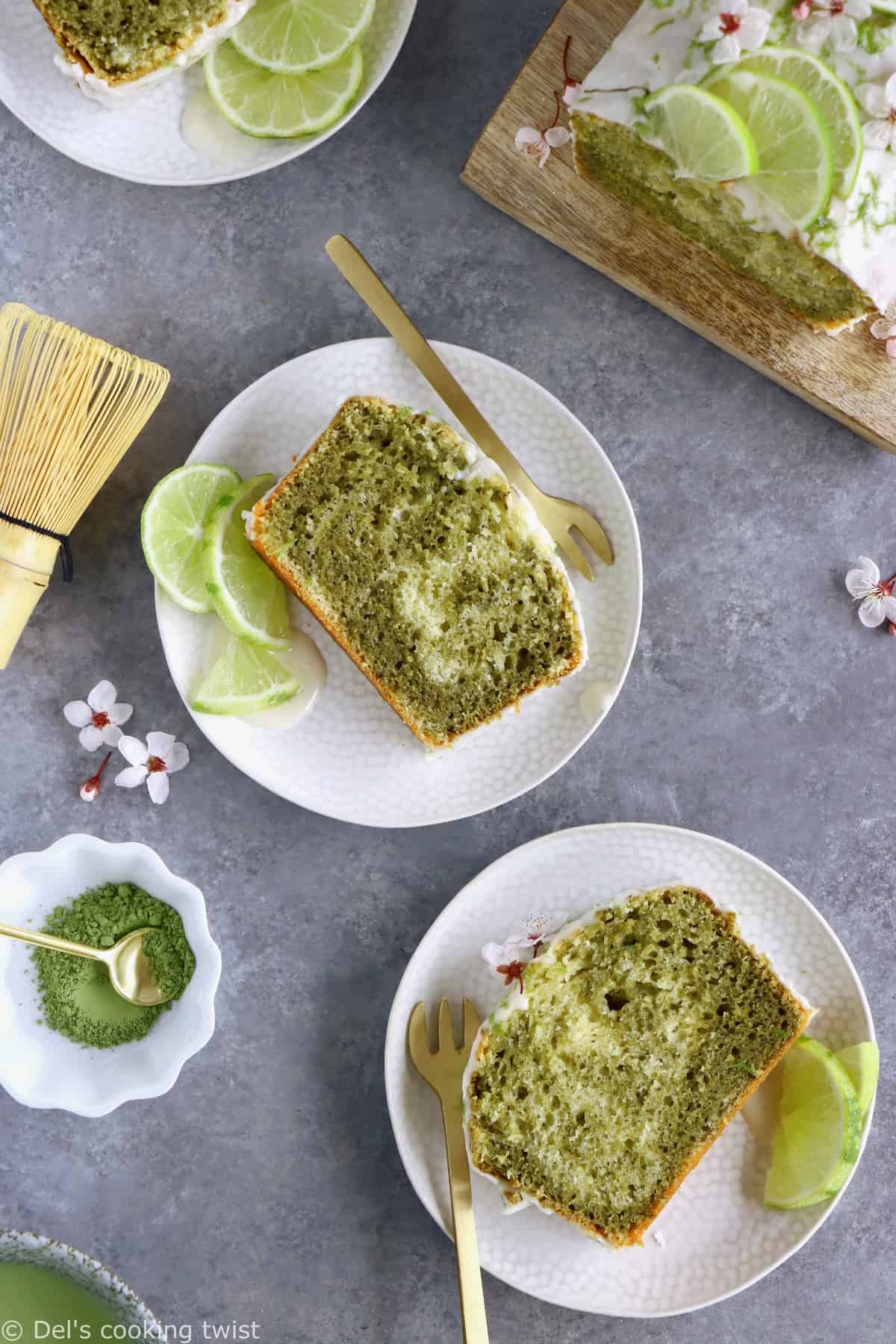 Ce cake marbré au thé matcha et citron vert est l'allié parfait du goûter. Réalisé sans lactose, il offre un subtile équilibre entre la saveur riche, intense et légèrement amère du thé matcha d'un côté et les notes acidulées du citron vert de l'autre.