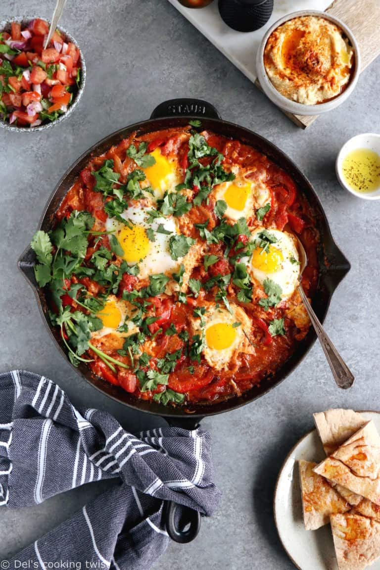 Easy Shakshuka with Feta Cheese - Del's cooking twist