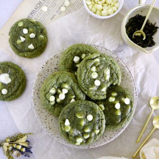These white chocolate chip matcha cookies are packed with earthy flavors, with just the right amount of sweetness. 