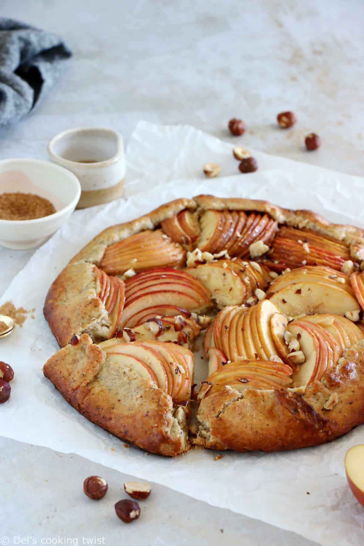 Loaded with fall flavors, this apple galette with hazelnut crust is way easier to make than an apple pie, yet equally delicious.