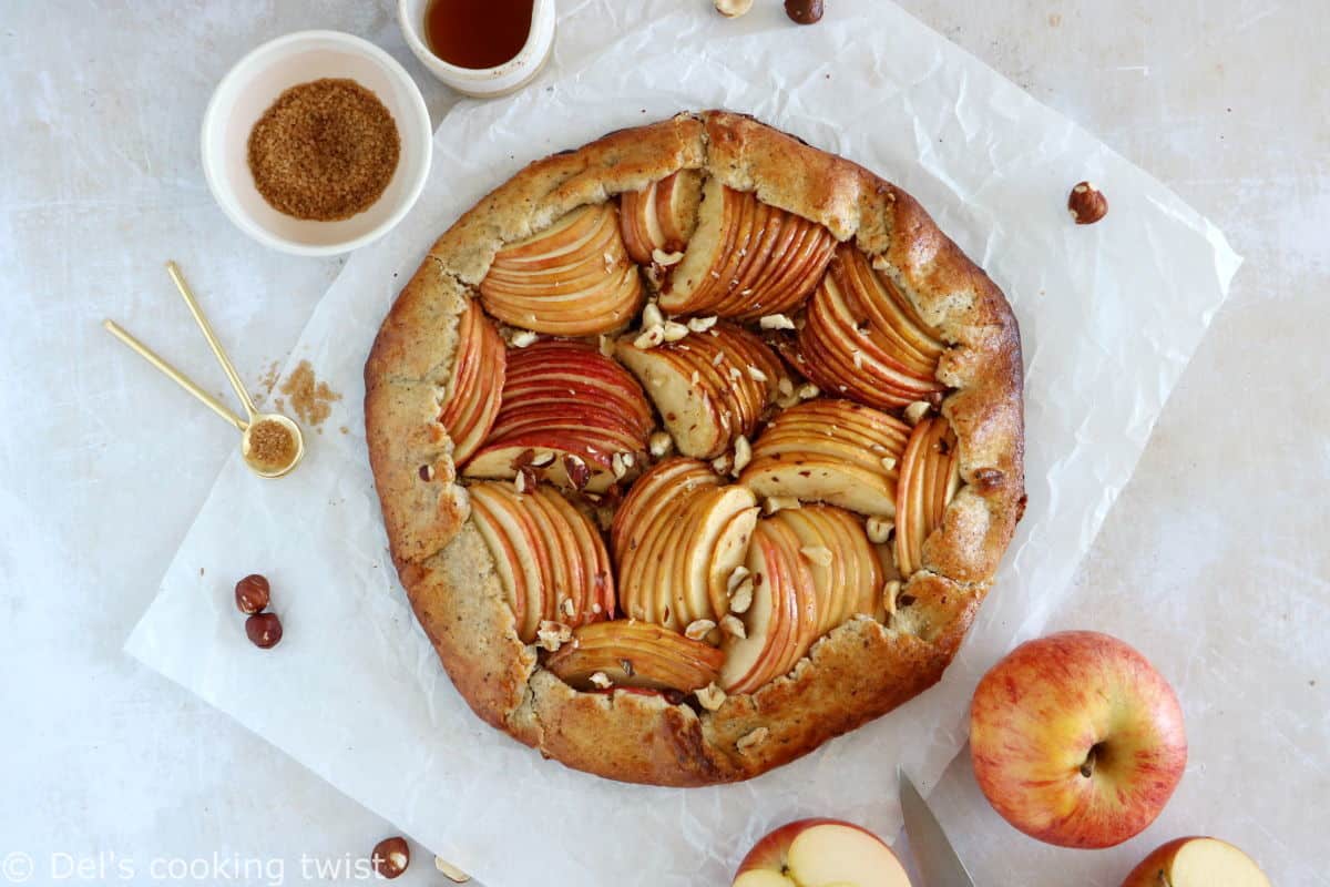 Loaded with fall flavors, this apple galette with hazelnut crust is way easier to make than an apple pie, yet equally delicious.