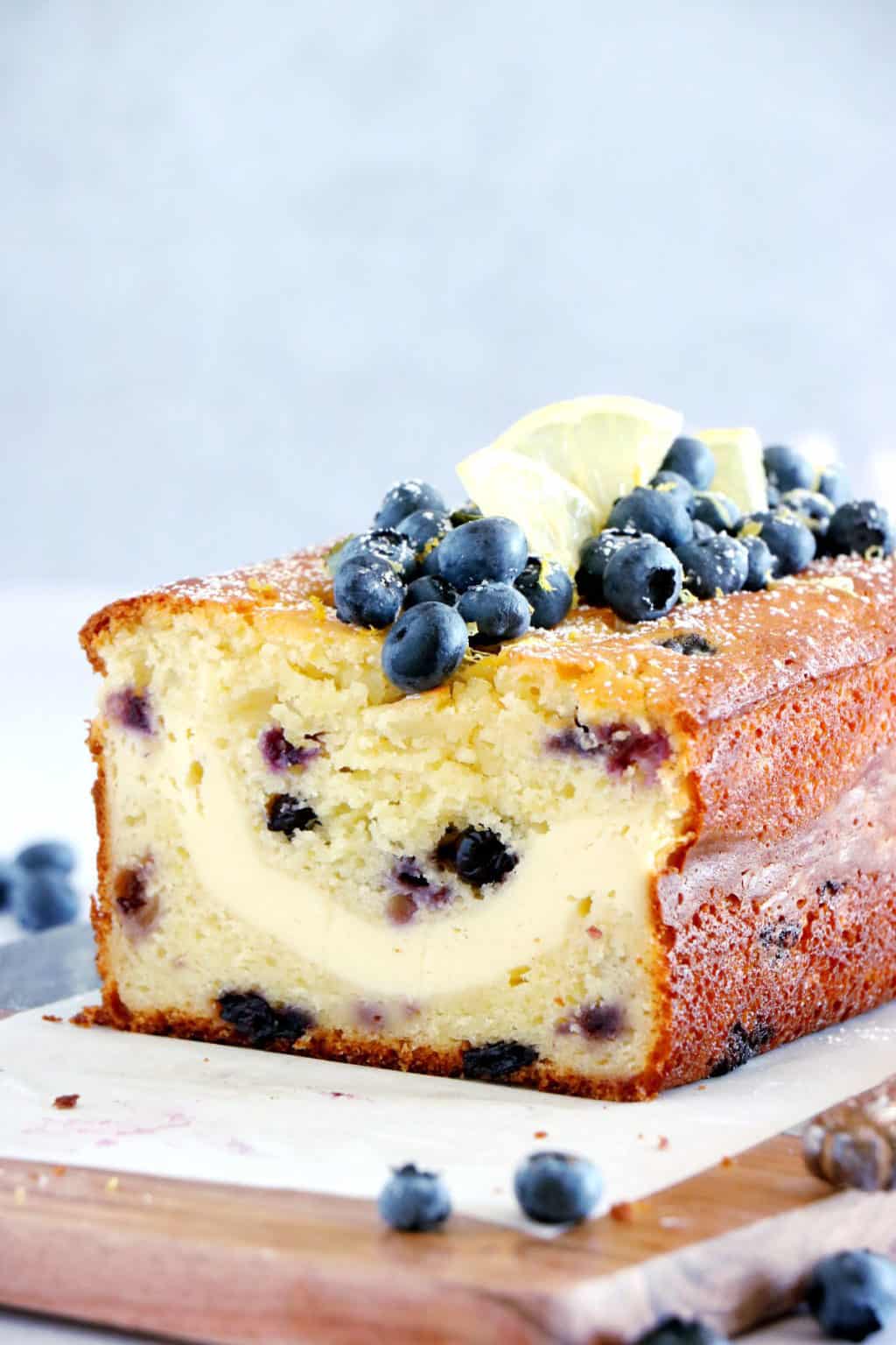 Cream CheeseFilled Lemon Blueberry Loaf Del's cooking twist