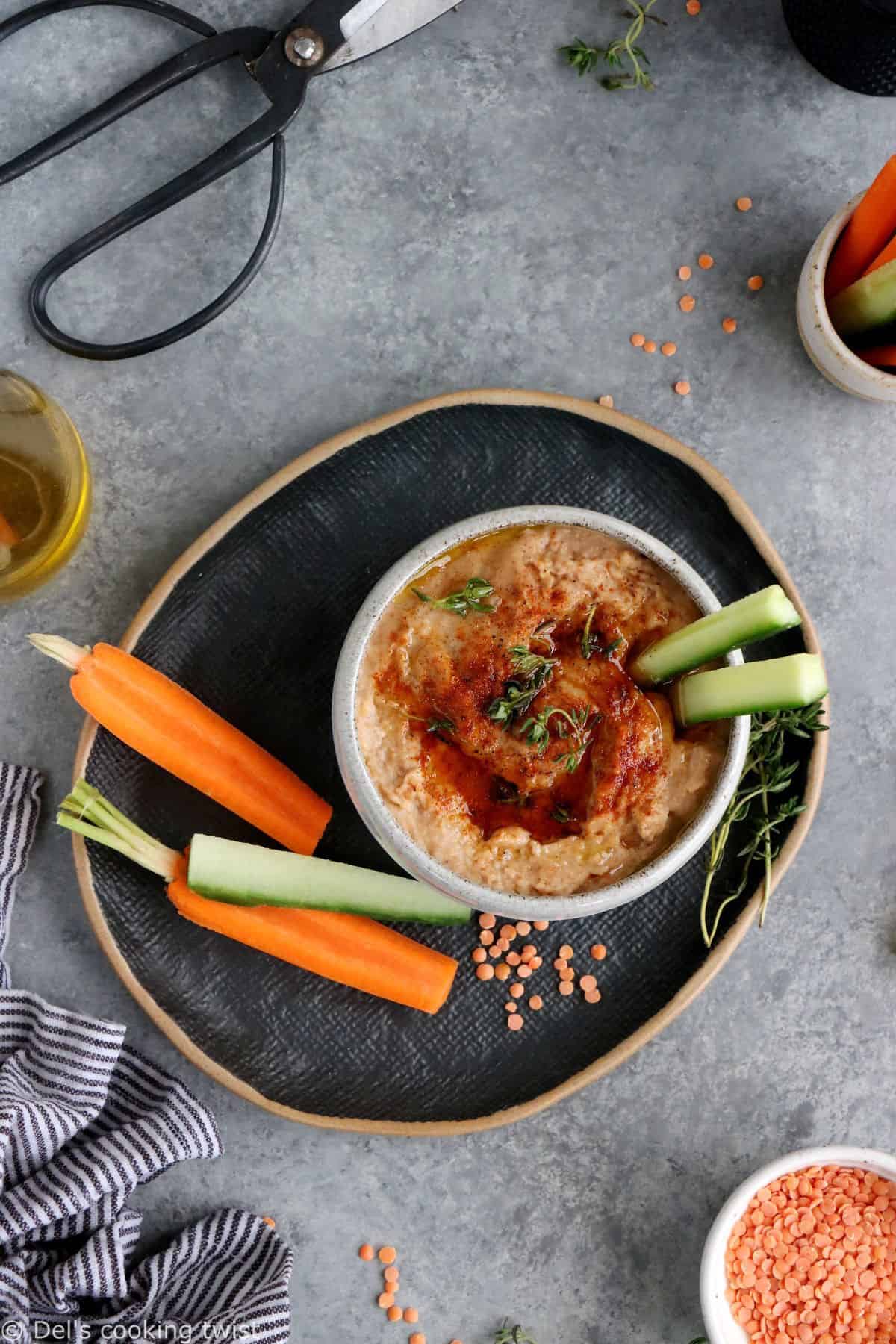 Tartinade de lentilles corail - Recette apéritif - Un déjeuner de