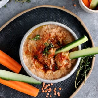 This smoky red lentil dip is quick, easy to prepare, with delicious smoky and spicy flavors.