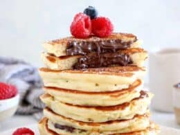 Rezept für Nutella pancake with white chocolate namelaka -  new