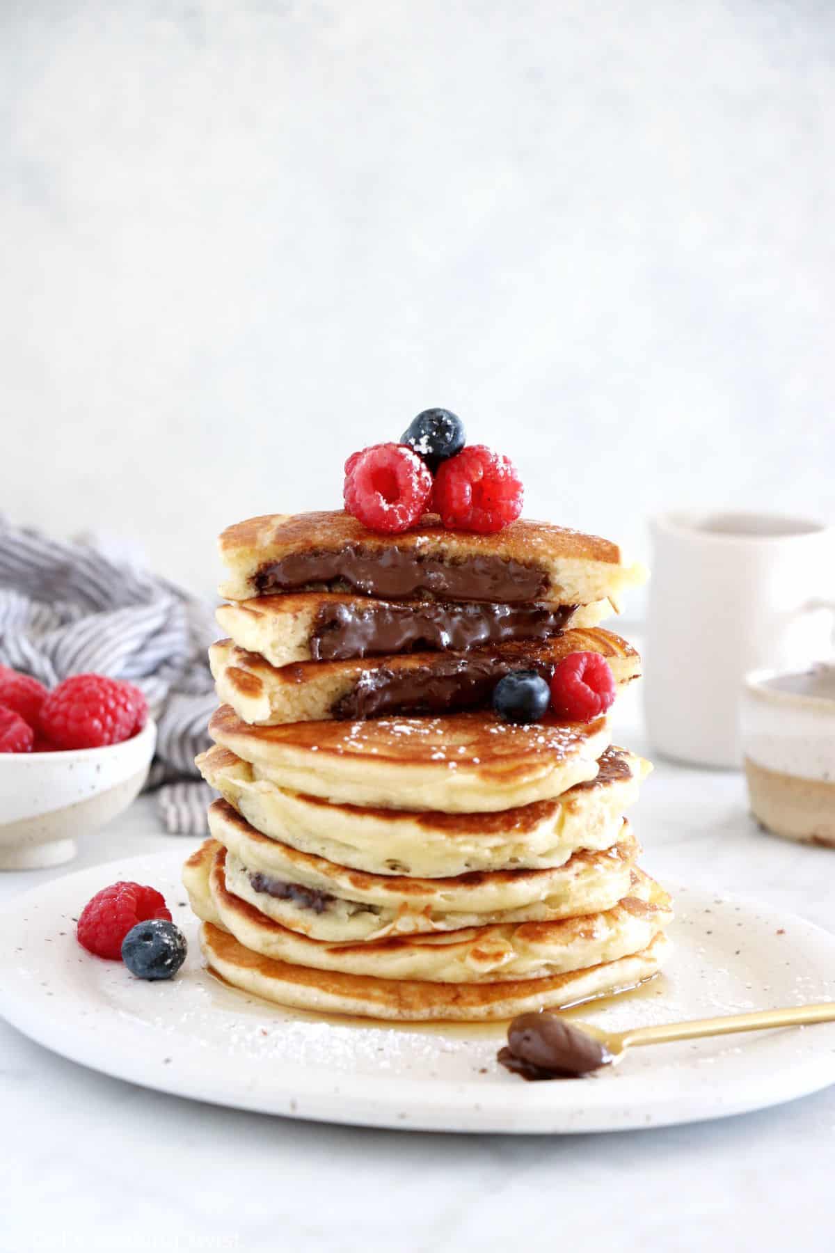 Hazelnut Spread Hotcakes : Mini Hotcakes with Nutella