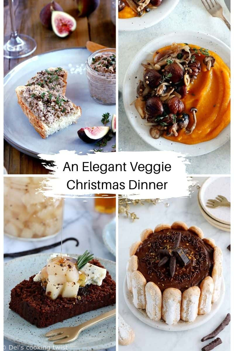 10 meatless Christmas dinner ideas, with various options (meatless, vegetarian, vegan or gluten-free), for small or larger gatherings.