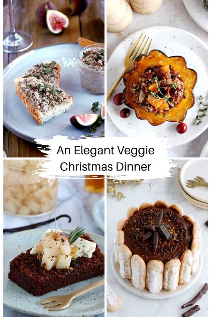 10 meatless Christmas dinner ideas, with various options (meatless, vegetarian, vegan or gluten-free), for small or larger gatherings.