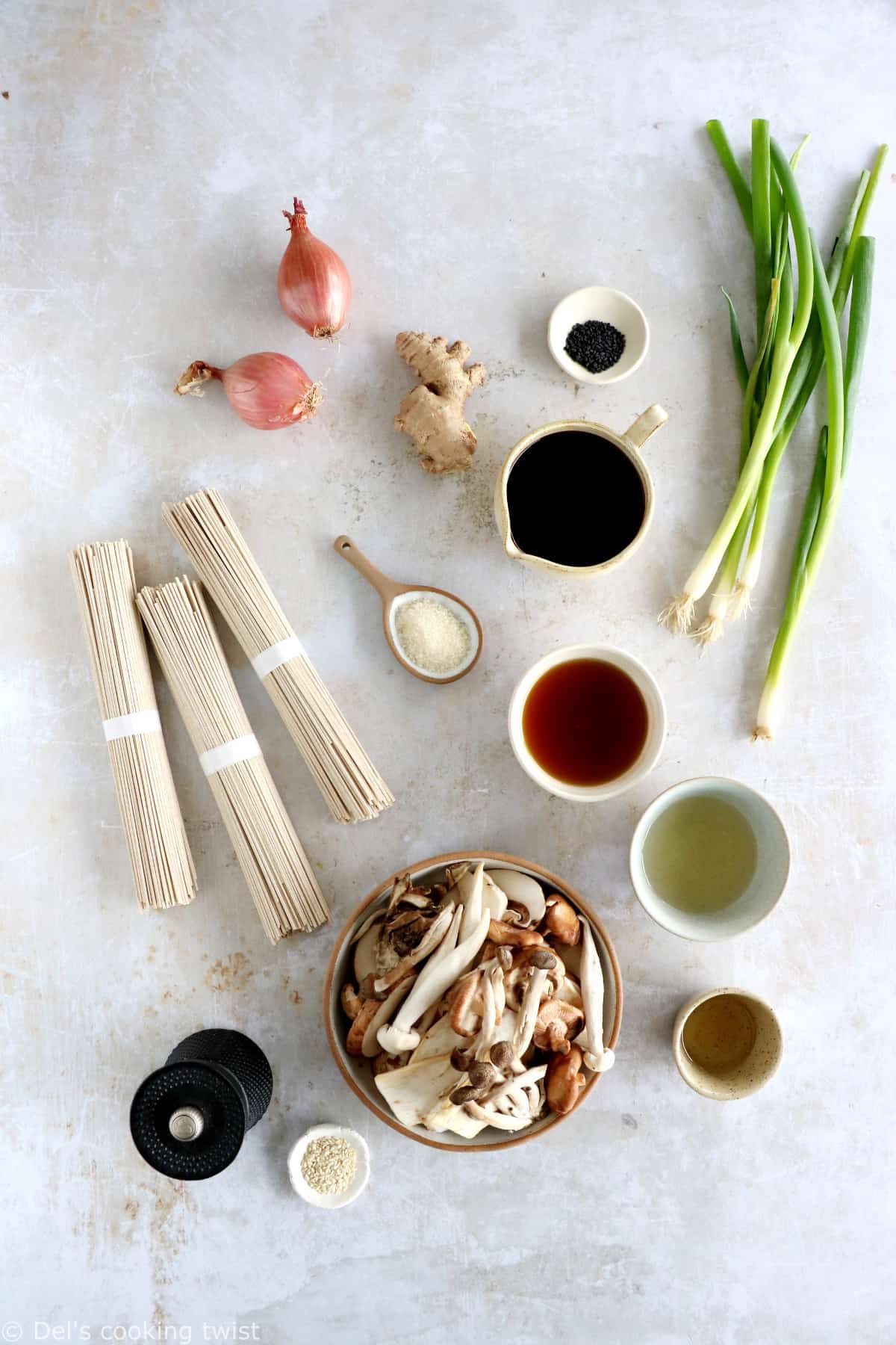 These Japanese sesame soba noodles with mushrooms are a quick and easy Asian recipe, ready in 20 minutes or less.