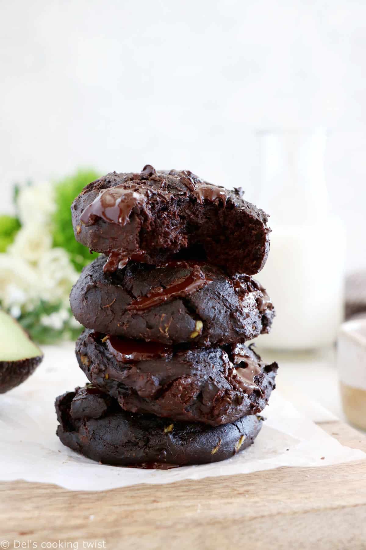 Rich, fudgy, with an intense chocolate flavor, these healthy chocolate avocado cookies are the answer to your chocolate cravings.