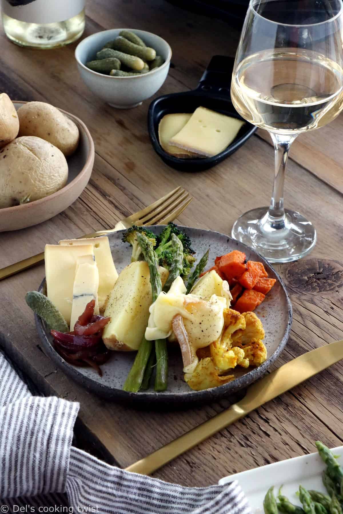 Raclette et légumes grillés