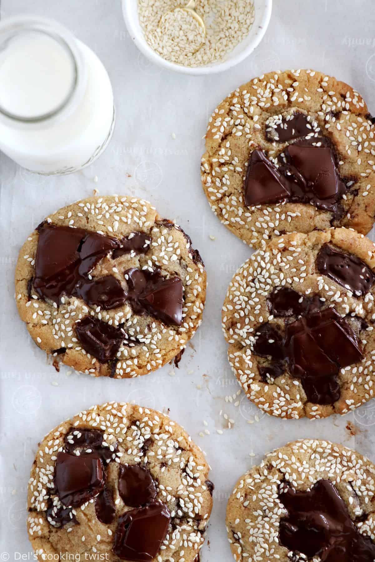These brown butter miso chocolate chip cookies are loaded with umami flavors. Both sweet and savory, they are oozing with dark chocolate.
