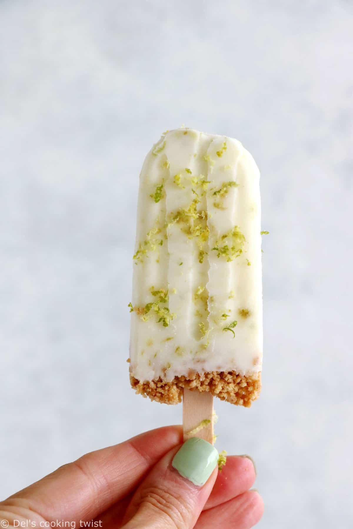 These key lime pie popsicles make the best refreshing summer treat. Quick and super easy to make with 3 main ingredients, they are lightly sweetened and also available in a gluten-free version.