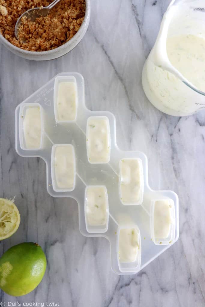 These key lime pie popsicles make the best refreshing summer treat. Quick and super easy to make with 3 main ingredients, they are lightly sweetened and also available in a gluten-free version.